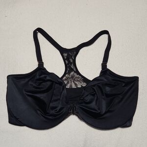 Lilyette Black Satin and Lace Bra